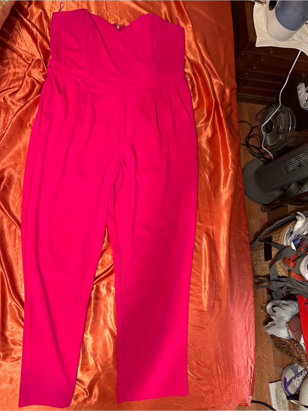 Express Strapless Hot Pink Jumpsuit